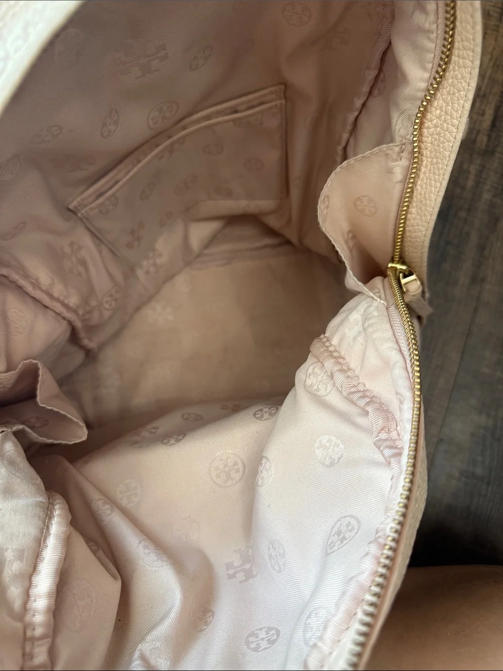 Tory Burch Blush Pebbled Leather Backpack